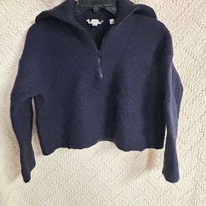 Vince Navy Blue Cowl Neck Sweater